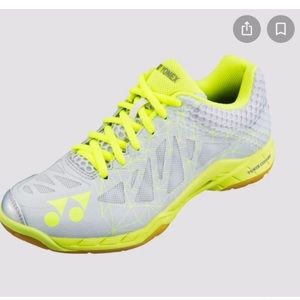 Yonex Women's Athletic Shoe in Silver and Neon Yellow